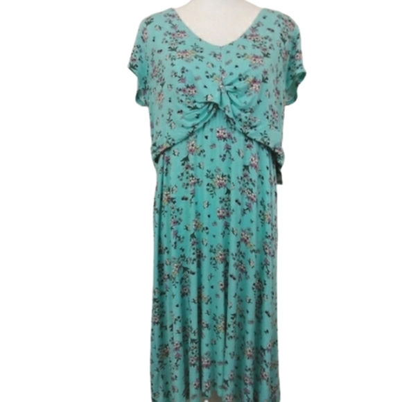 Liz Lange Dresses & Skirts - Liz Lange Nursing Aqua Haze Floral Maternity Pregnancy Dress